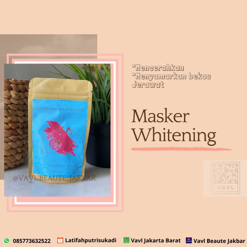 [BEST SELLER] VAVL Masker Whitening (Kulit Normal) 100GR BPOM JAMINAN ORIGINAL