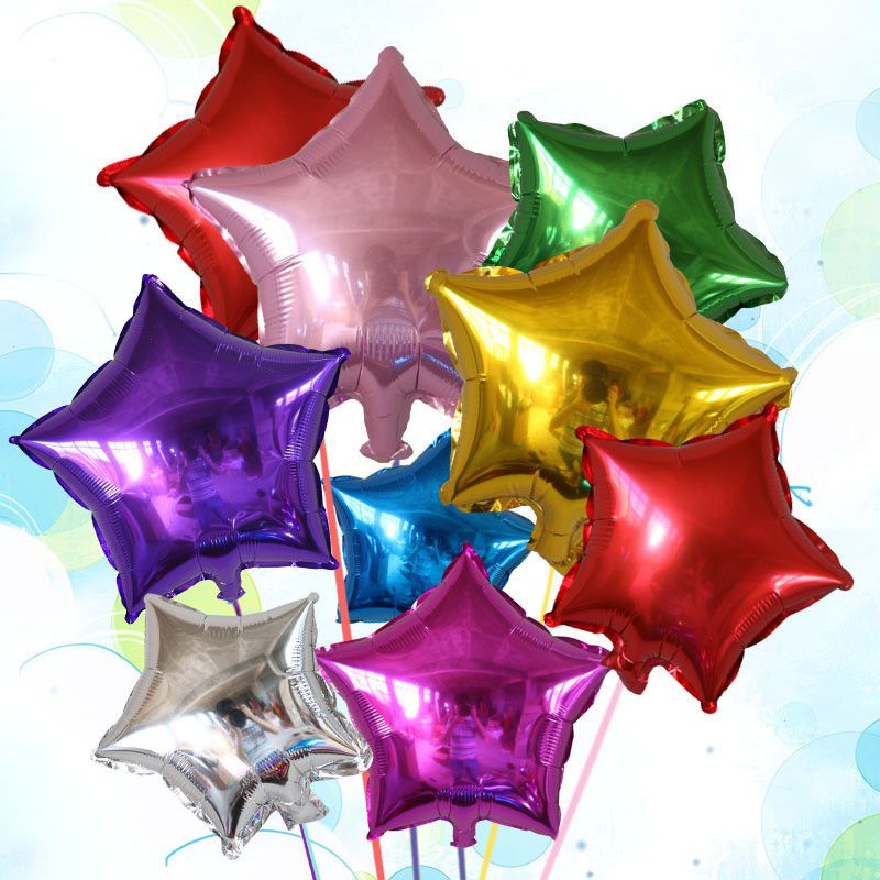 18&quot; Solid Colour Foil Balloons Heart Star Round Shape For Wedding Birthday Party