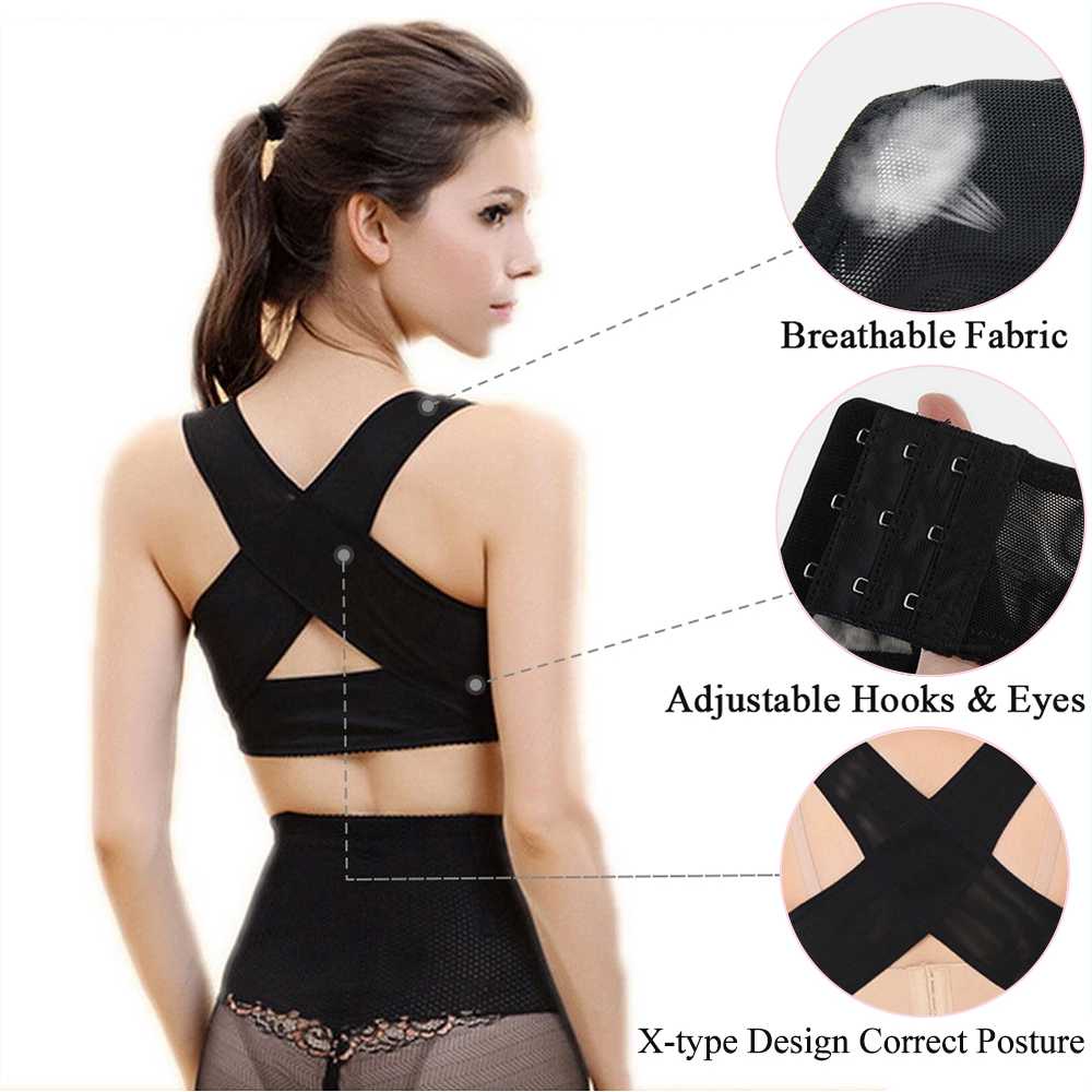 Genkent Korset Tali Body Harness Punggung Breast Support BBJ-16 Korset Corset Penyangga Dada Penahan Payudara Wanita/Tali Bra Koreksi Postur Terapi Punggung Bungkuk