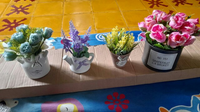 Rangkaian Bunga Plastik Lavender Artificial Bunga Tiruan Mini - Pajangan Vas Teko Keramik Vbr05