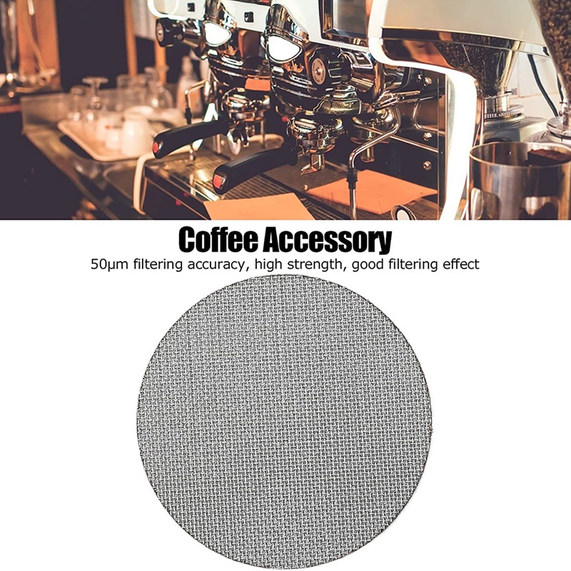 Coffee Filter Mesh, Reusable Coffee Puck Screen High Strength 1.7mm Durable for Aeropress Coffee Maker Filters 51mm