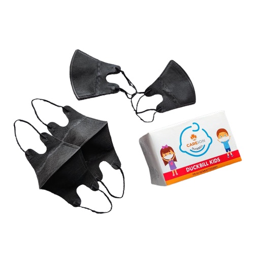 (Masker Anak) Masker Duckbil Masker Duckbill Anak Polos Karakter 50 Pcs Warna Warni Hitam Putih