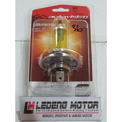 Autovision All Weather H4 H7 5000K 36w 60w Lampu Bohlam Motor Mobil