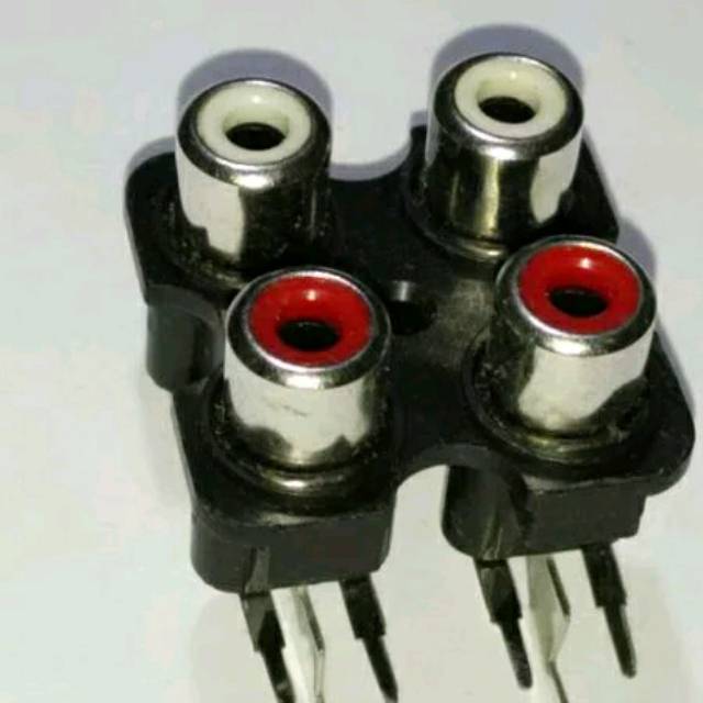 Socket RCA 4pin Soket Jak RCA 4 pin Input Jek RCA 2 x 2 Terminal  4pin
