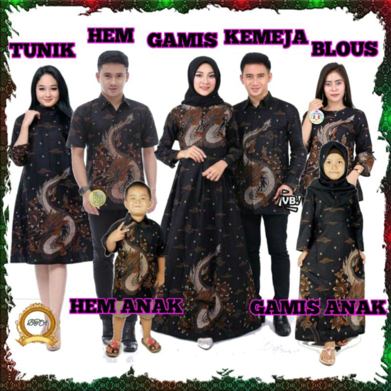 BAJU COUPLE BATIK KELUARGA TERHITS SAAT INI~MOTIF NAGA BESAR TERLARIS DAN TERMURAH