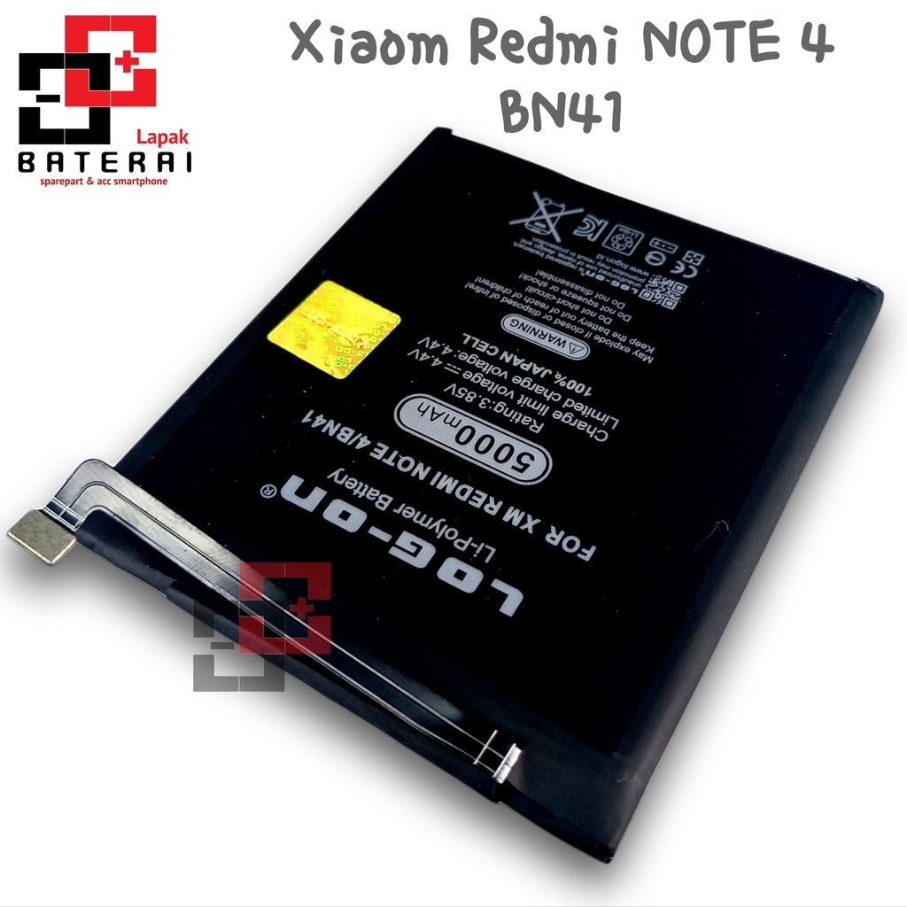 Log on - BN41 Xiaomi Redmi Note 4 Double IC Battery Baterai Batre