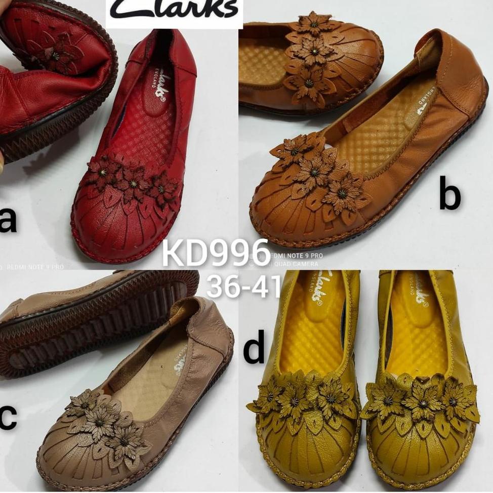 Clarks KD996 Genuine Leather Sepatu Flat Wanita 3S4
