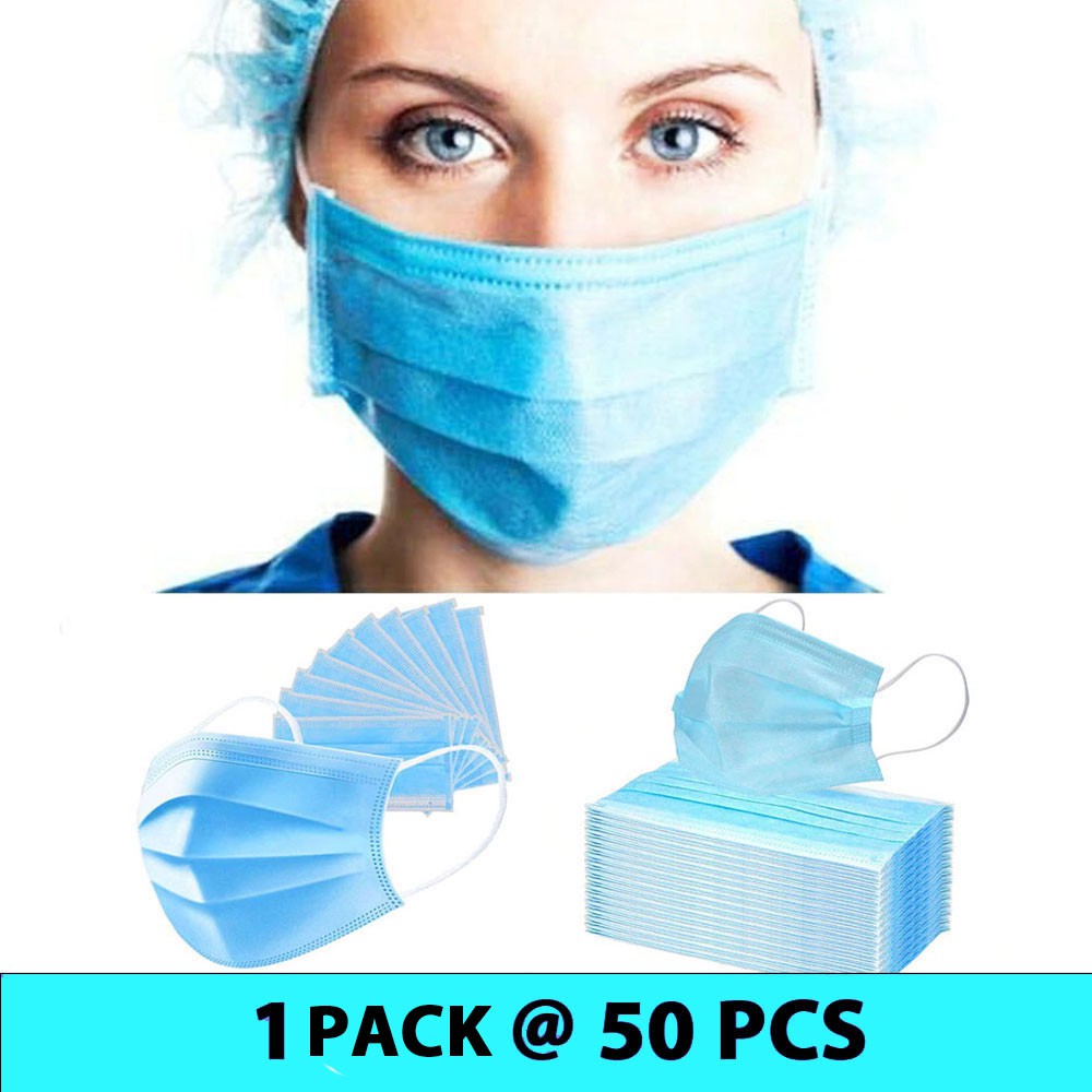 Masker Bedah Filter Udara Anti Polusi Virus Corona 3-Ply 50 PCS YAJIE