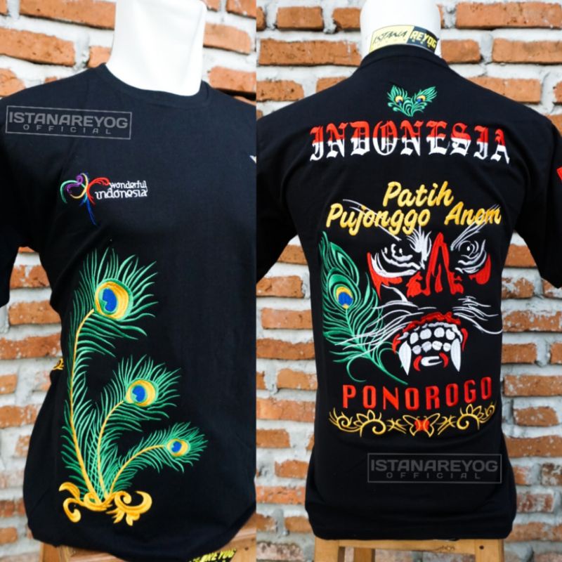 KAOS BUJANGGANONG / KAOS GANONG / KAOS GAMBAR GANONG / KAOS BORDIR BUJANGGANONG / KAOS REOG