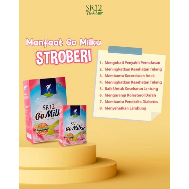 

Gomilku strawberry SR12 600gr/susu kambing bubuk