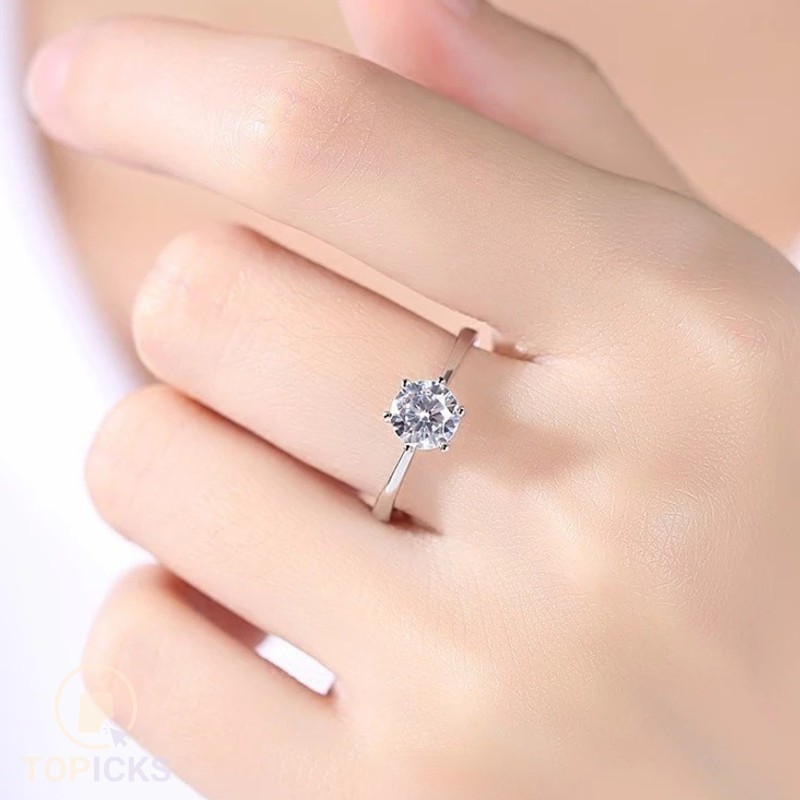 ✅COD [BBS] Cincin Model Terbuka Warna Silver dan Gold Aksen Berlian Gaya Casual untuk Wanita