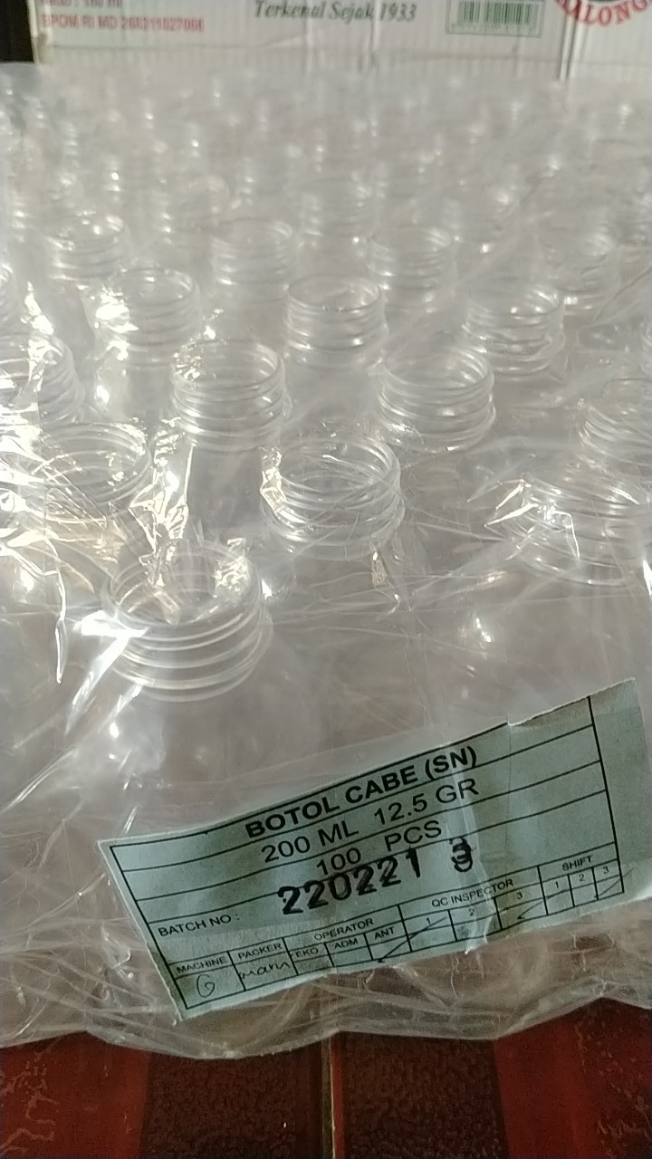 ( 100 Pcs Botol Cabe 200 Ml Sn Hitam Botol Plastik 200 Ml / Botol Murah