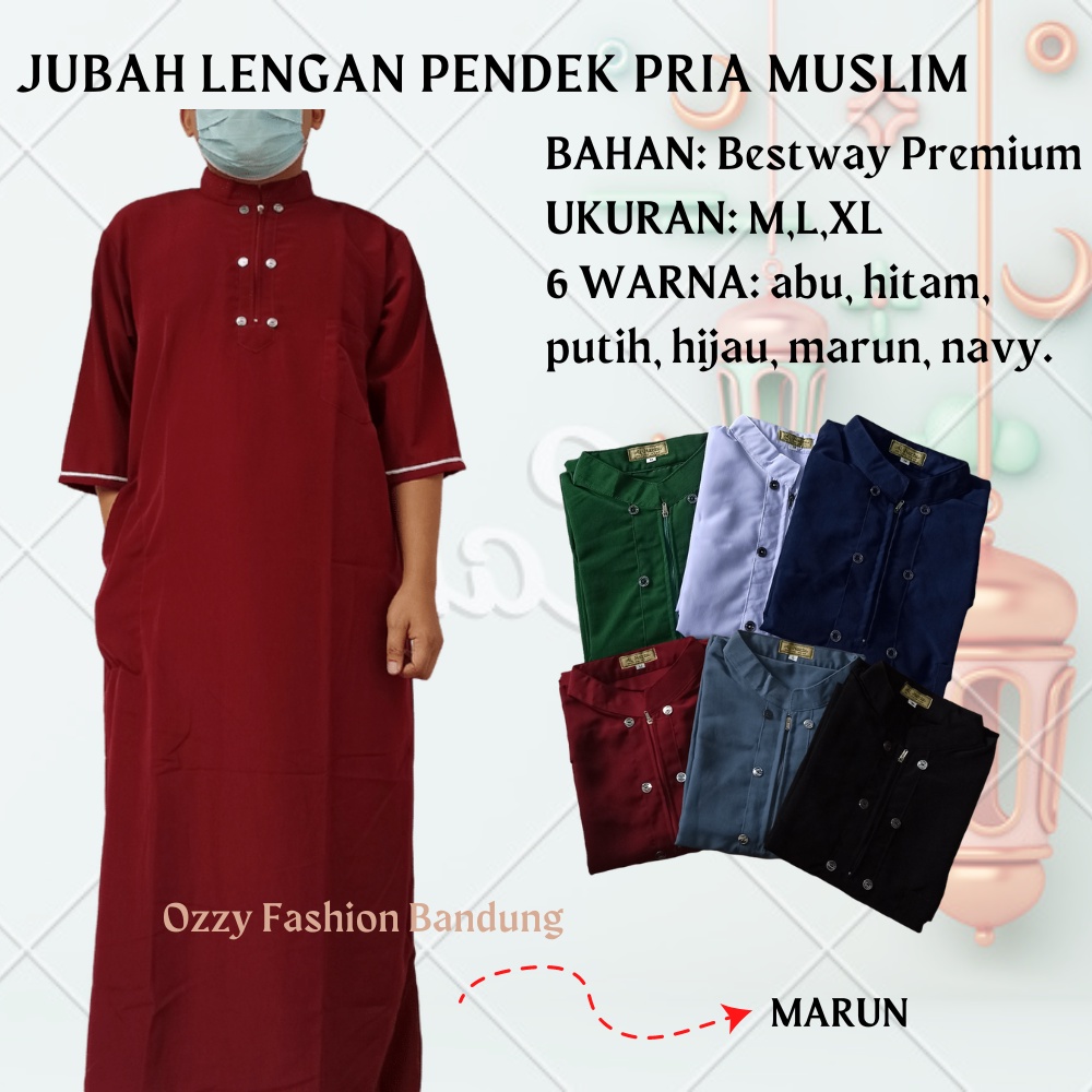 COD gamis Jubah lengan pendek pria kekinian / jubah gamis pria terbaru pria muslim / jubah sholat pr