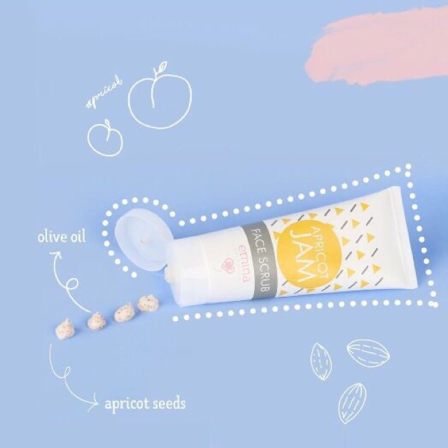 `ღ´ PHINKL `ღ´ ╰☆☆ 𝔢мιℕά ☆☆╮ Emina apricot scrub wajah peeling face dengan extrak wallnut