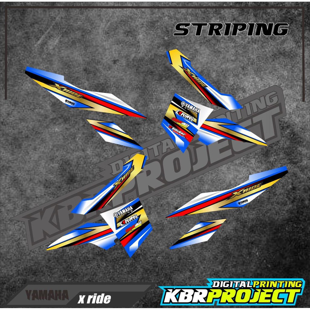 (cod) stiker xride striping sticker variasi list motor yamaha xride