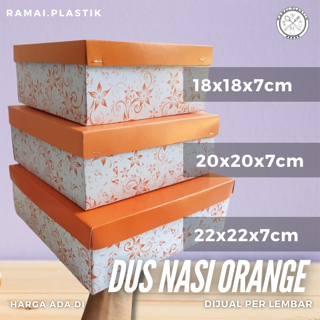 

Dus nasi 20x20cm motif batik orange