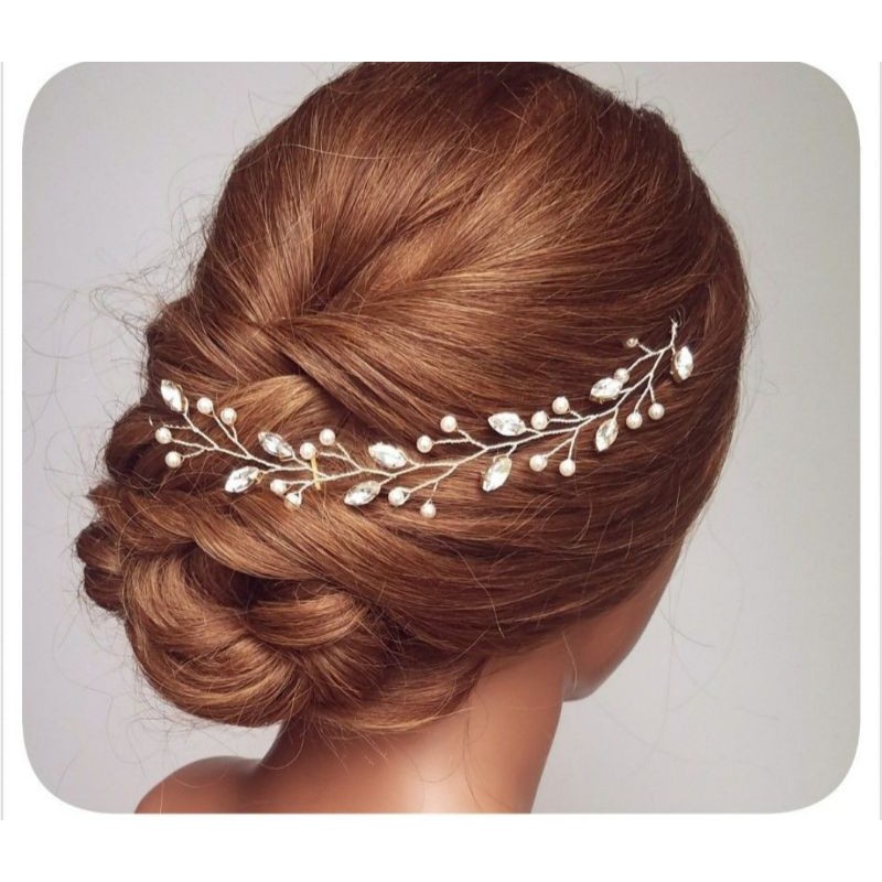 Tiara rambut headpiech batu cristal mutiara TR BT KCL