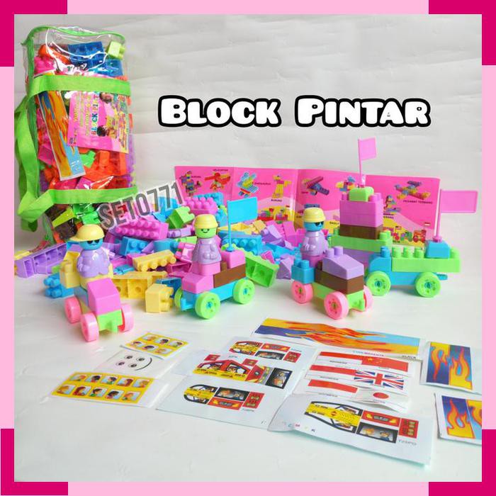 Block Pintar Lego Bongkar Pasang Balok Isi 188pcs Mainan Blok Edukasi