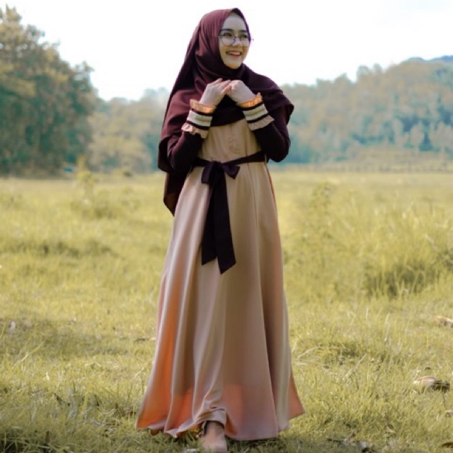 Shunka dress set original sister hijab / gamis remaja / gamis polos / gamis jumbo / gamis pesta