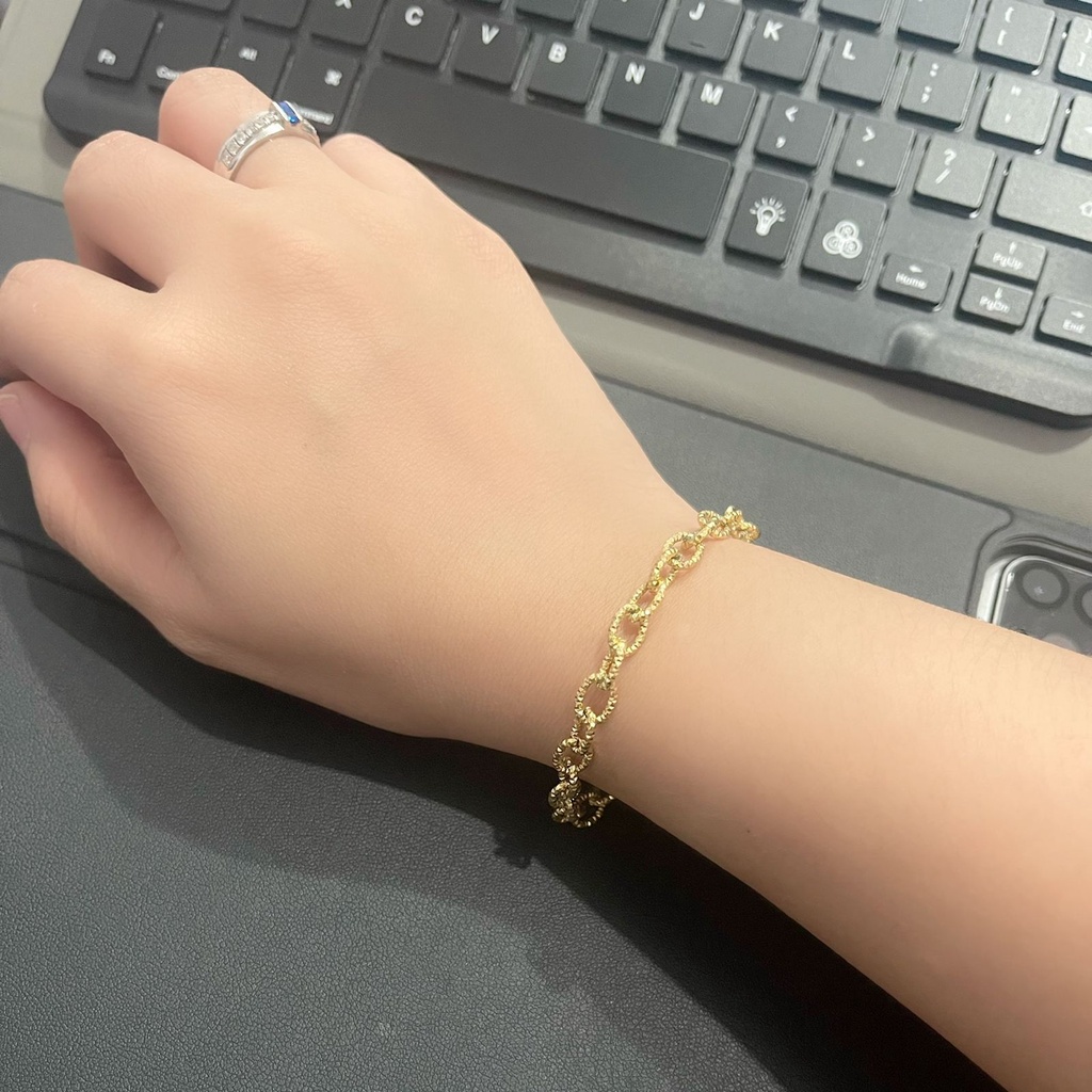 COD! gelang tangan titanium rantai gold variasi anti karat import