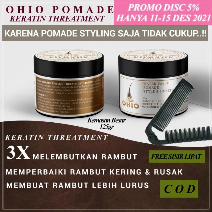 Pomade Keratin Water Based Pelurus Rambut Pria Vitamin Rambut Ohio