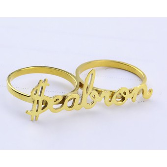 Cincin Nama Double Ring Unik Gold