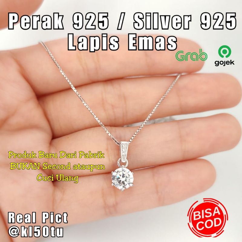 KALUNG PERAK 925 ASLI LAPIS EMAS PUTIH ANTI KARAT Kalung Wanita Perak Asli 925 Kalung Perak 925