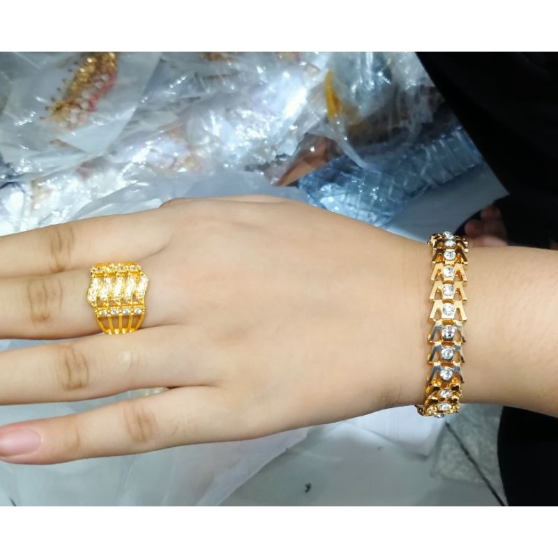 GELANG TANGAN WANITA MOTIF KEKABANG PERTAMA FREE CINCIN PERTAMA