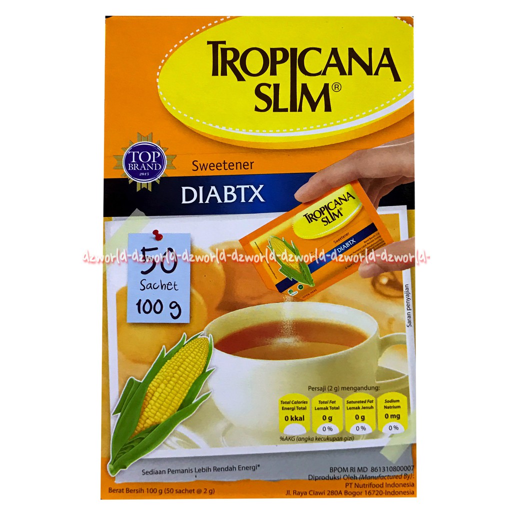 Tropicana Slim Sweetener Diabtx Isi 50 Sachet Ts Sweet tener Pemanis Gula Jagung Diabetes