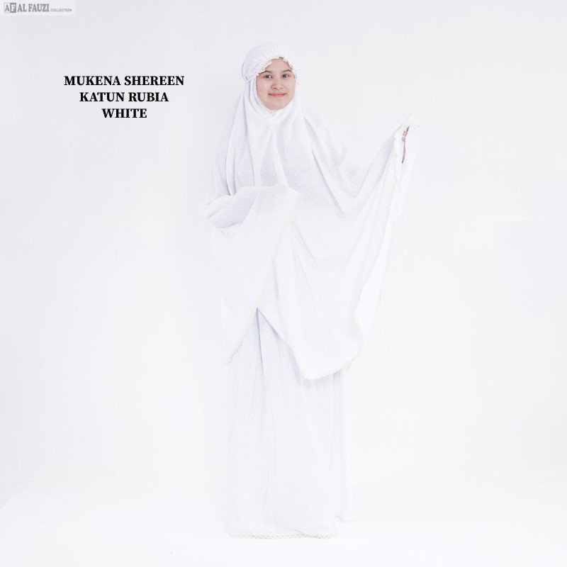 NEW MUKENA KATUN RUBIA SHEREEN VARIAN PUTIH / MUKENA BAGUS / MUKENA KATUN RUBIA ORI / MUKENA LARIS