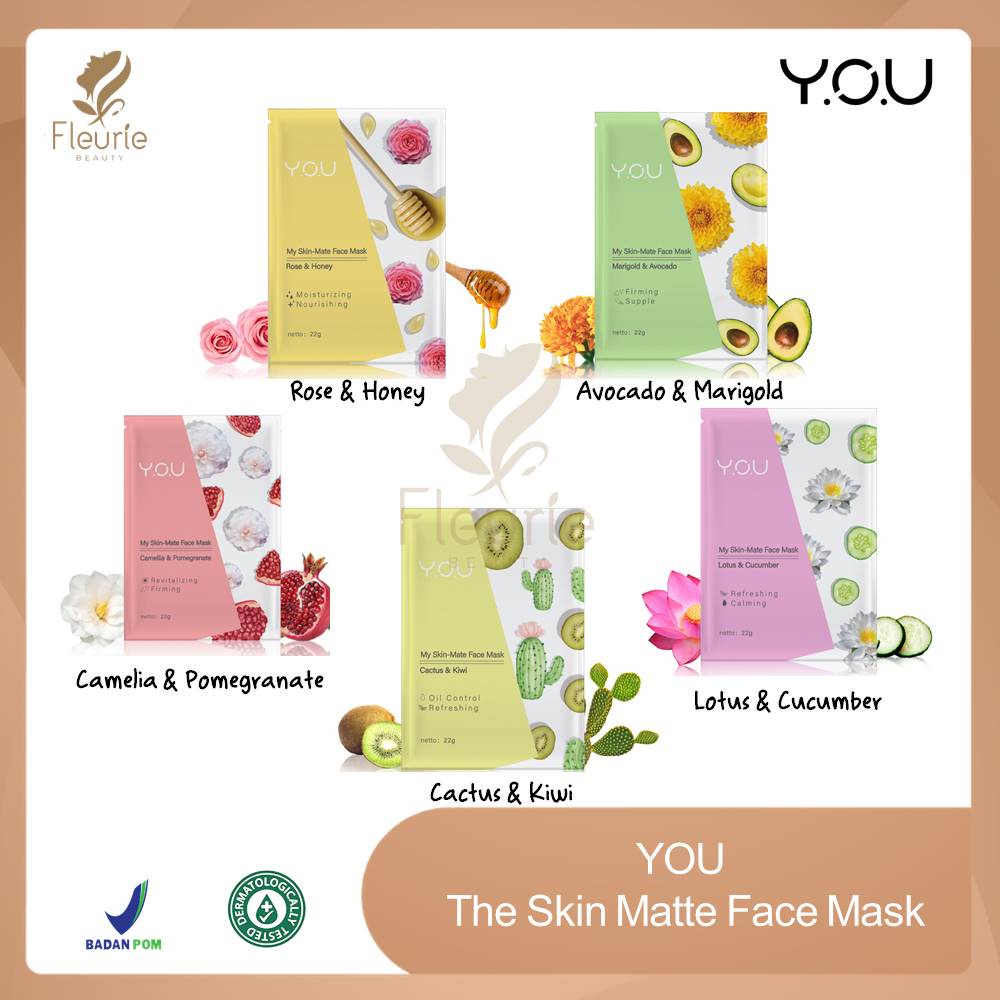 YOU The Skin-Mate Face Mask 22gr - Sheet Mask Original BPOM by Y.O.U