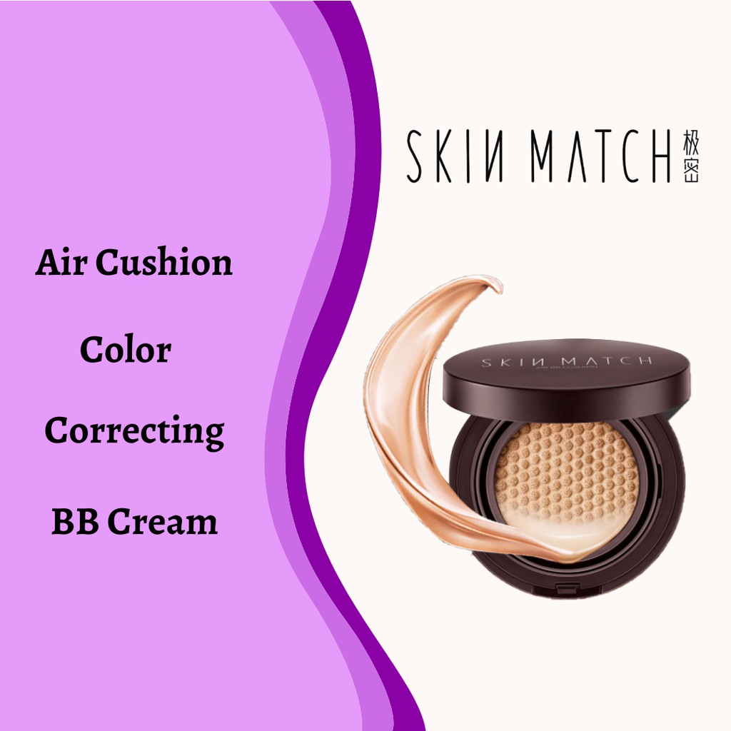 SKIN MATCH Upgraded Sunscreen Cushion BB Cream Easily Conceal Flaws Natural Makeup 15 g 2 Packs