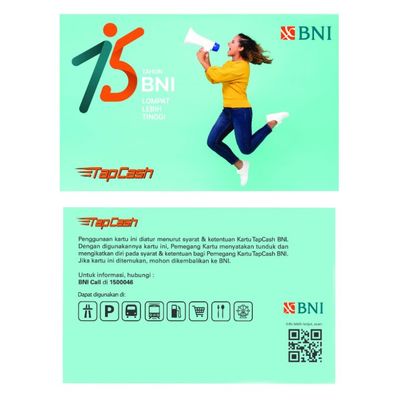 BNI Tapcash HUT BNI ke-75 Tahun - Warna Tosca ORI /Like eMONEY eTOLL Flazz or Brizzi