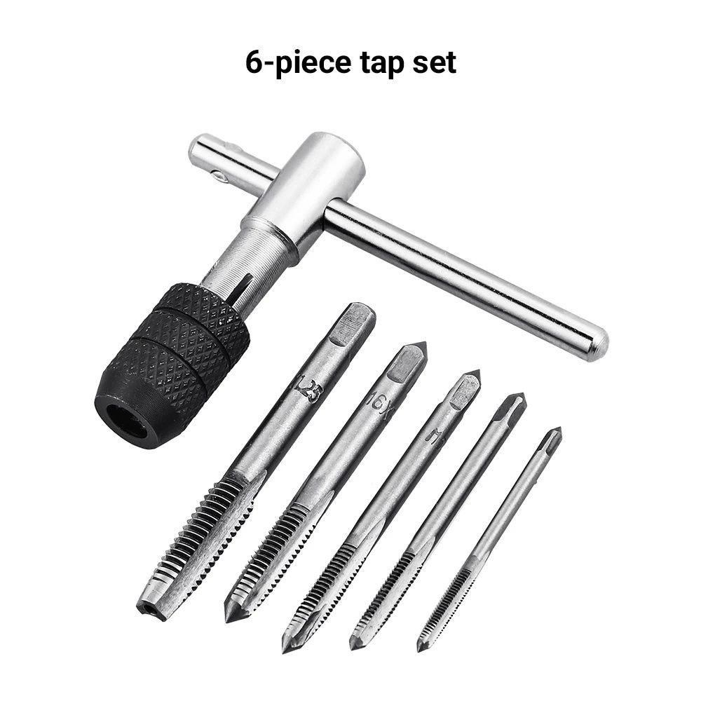 Populer 6Pcs/Set Tap Wrench Hand Taps|Screw Thread Hand Tool Metrik M3-M8