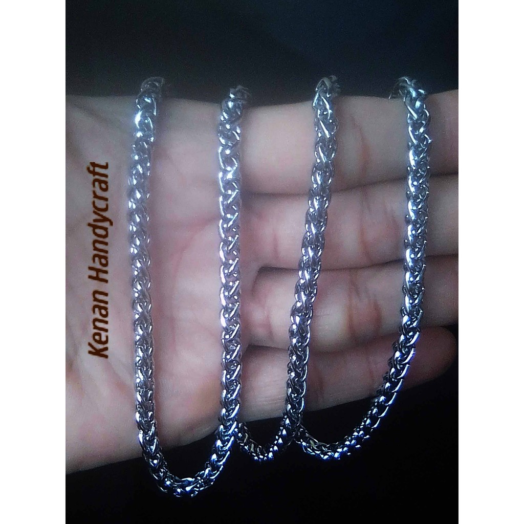 Kalung Titanium Pria / Wanita - Motif Ular Besar - Warna SILVER