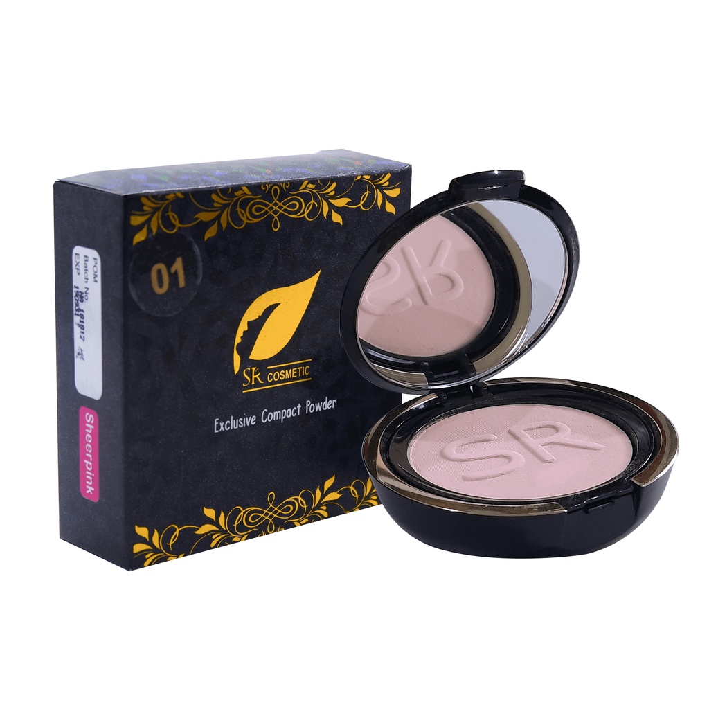 Compact Powder Exclusive Bedak Dasar Natural Sheerpink Wanita Anti Flek Hitam Tahan Sinar Uv Original Premium 14 Gram-Sheerpink 14gr