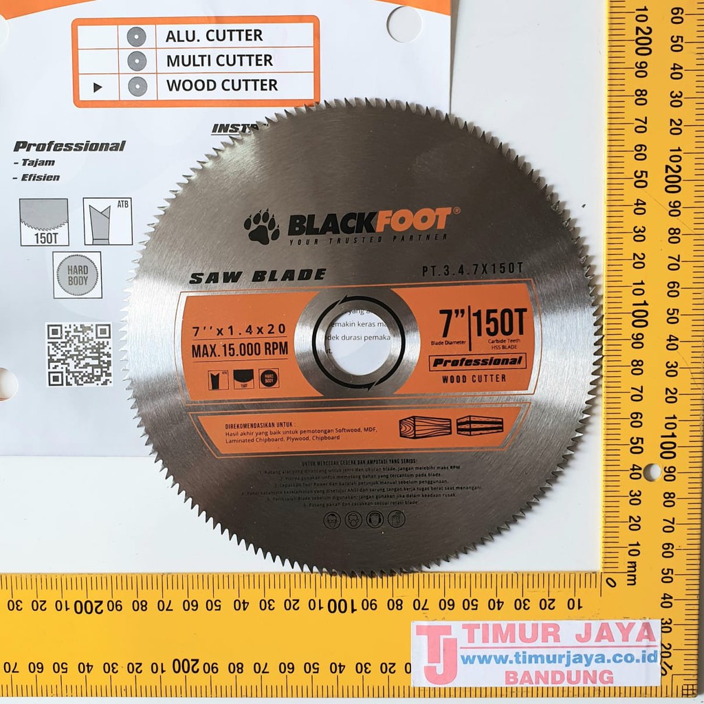 Circular Saw Blade 7&quot; x 150T hss Mata Pisau Hobby Kayu Blackfoot, Modern