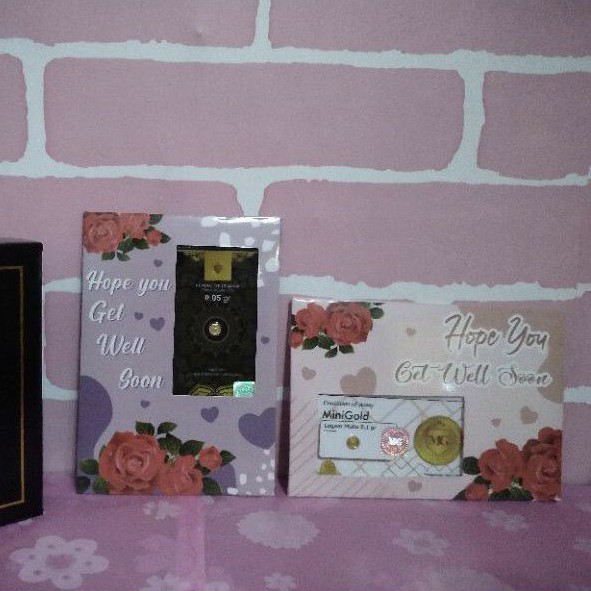 

NazhifaSakhy - Amplop Logam Mulia - Babygold Minigold White Black Gift Series Hope You Get Well Soon EOA Emas Mini