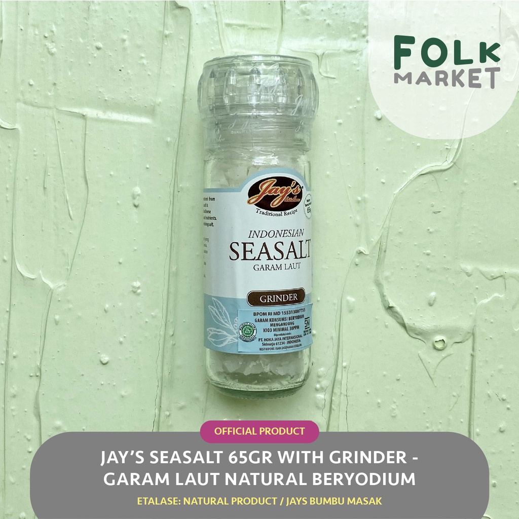 

JAY'S Sea Salt 100gr with Grinder - JAYS Garam Laut Beryodium / Seasalt