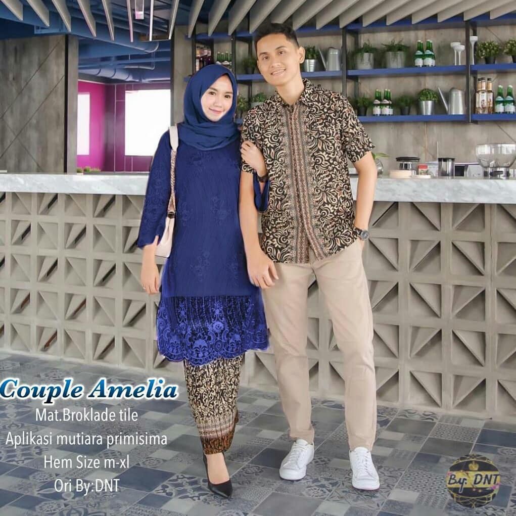 Maura Couple - Sania Ruffle Batik Couple Ori Ndoro Jowi Garansi Termurah Shopee - BATIK MODERN SOLO-Anisa NAVY