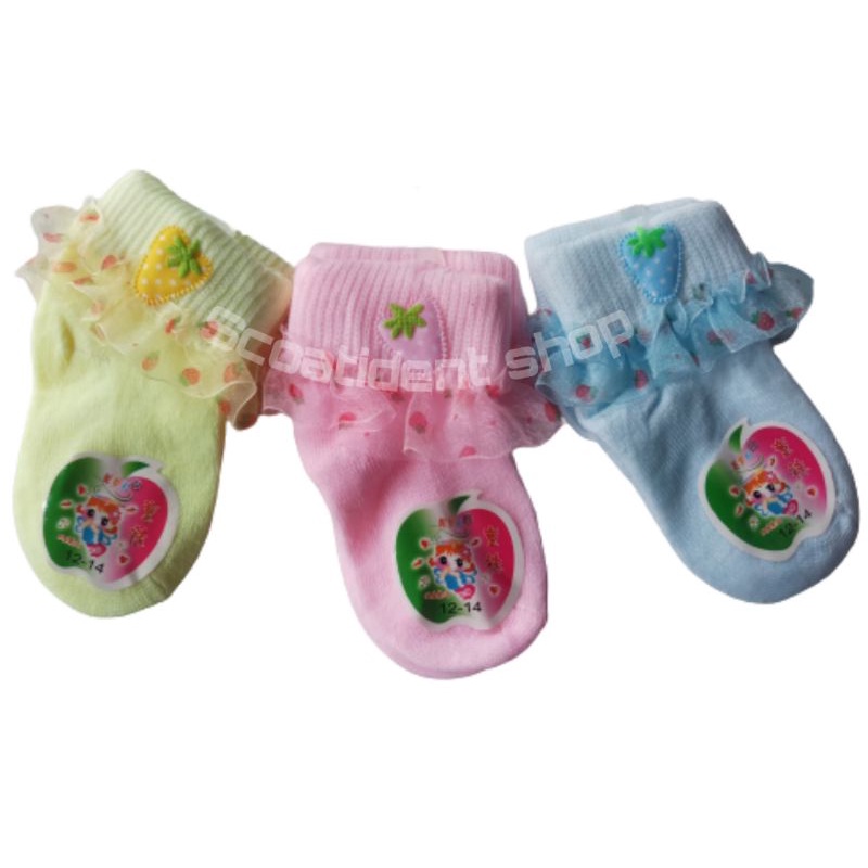 Kaus kaki bayi renda lucu size 0-12bulan (6 pasang)