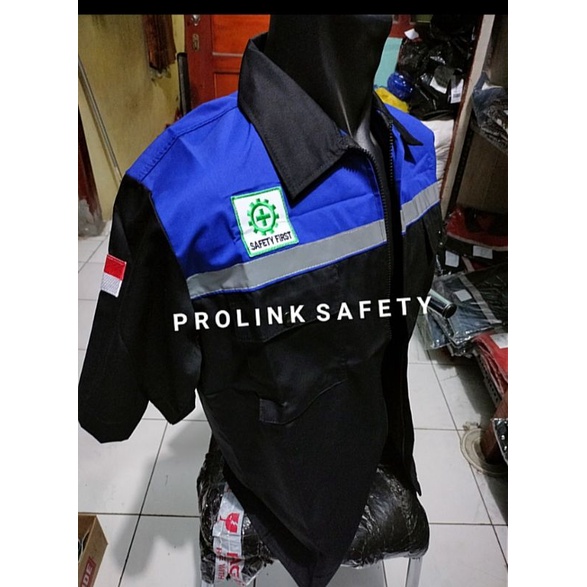 SERAGAM SAFETY LENGAN PENDEK 8 WARNA KOMBINASI RESLETING