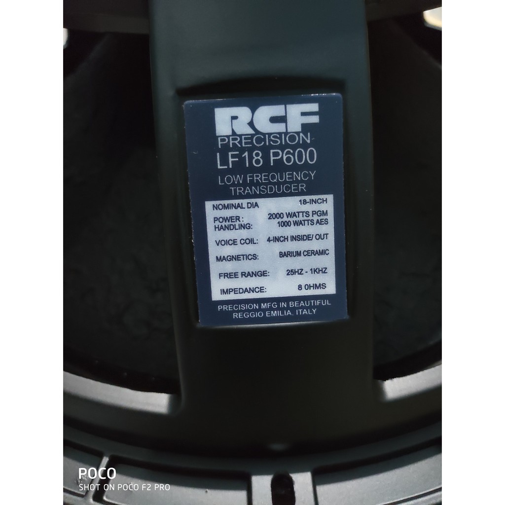 Speaker RCF LF18P600 RCF P600 18 inchi VC 4in (in out) 1000 Watt