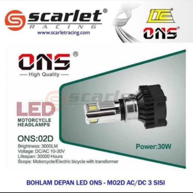 Lampu LED 3sisi ASLI PUTIH SCARLET