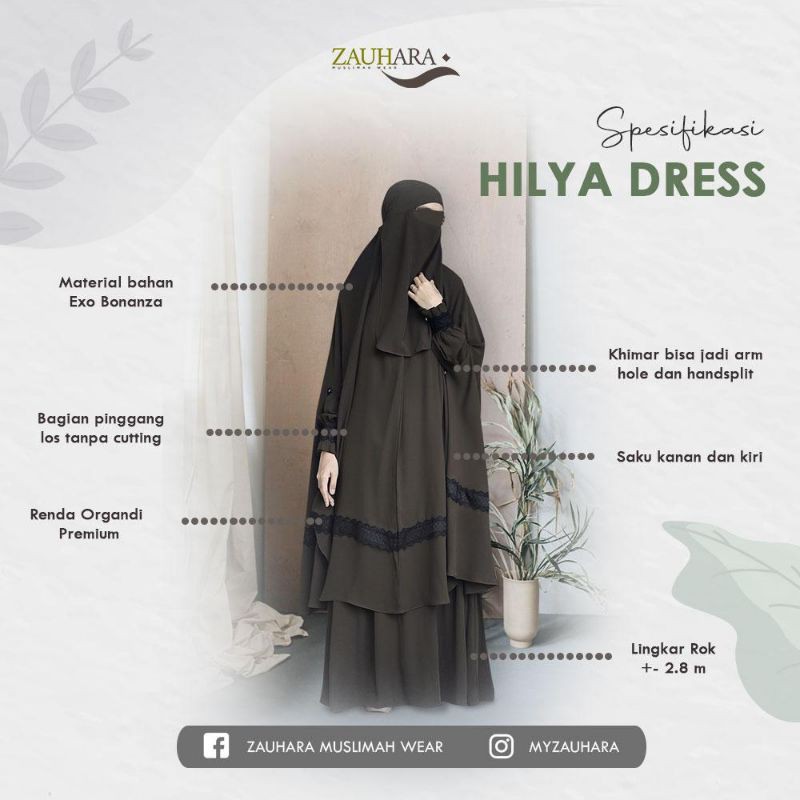 Dress Hilya Set Zauhara Size XS Original Agen Resmi