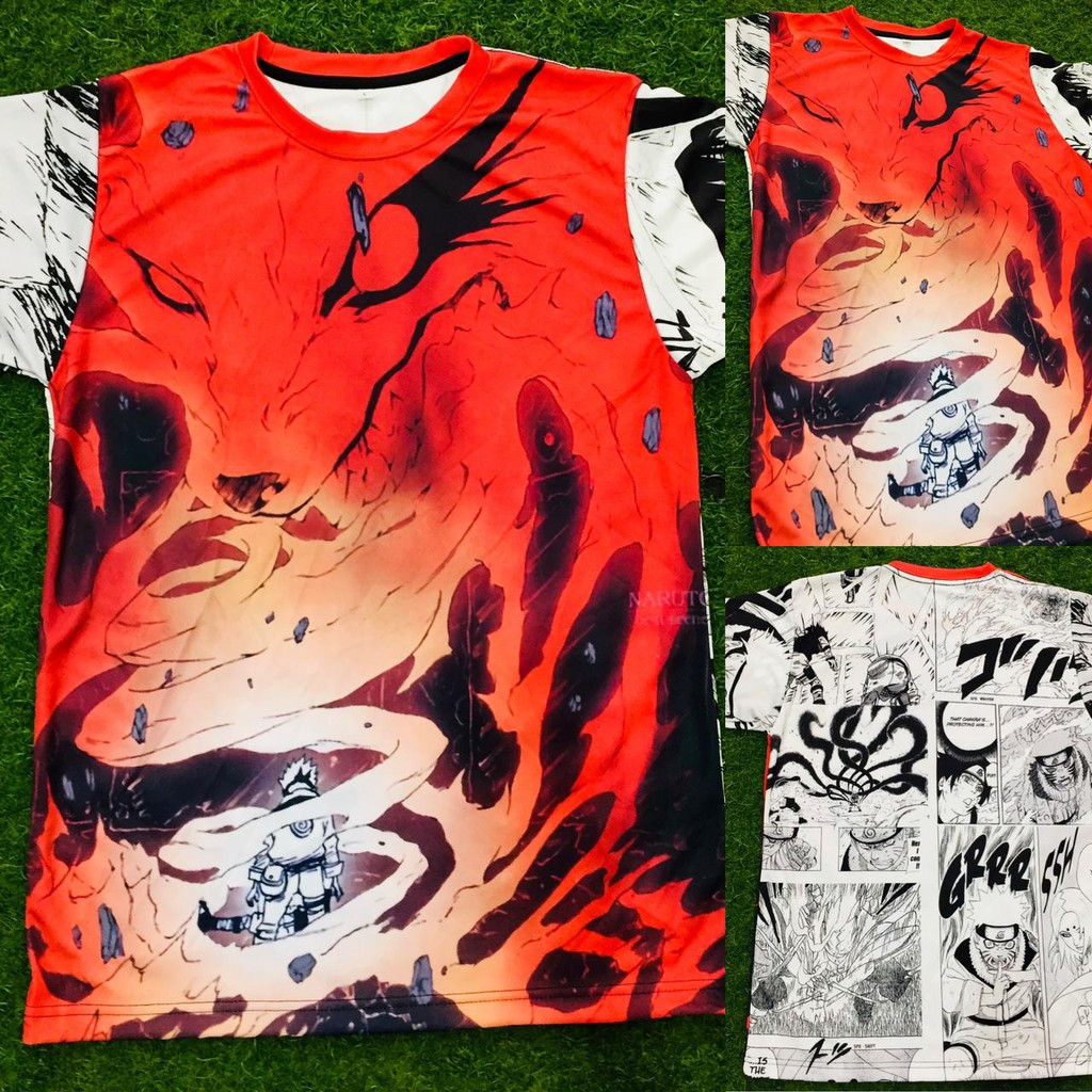 Tshirt Kurama Fullprint Naruto Uzumaki Anime