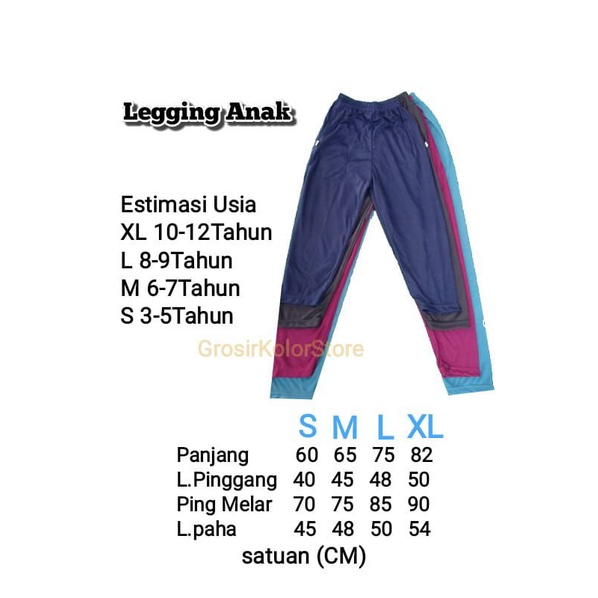 Legging Anak Perempuan 6 7 8 9 10 11 12 Tahun Melar Nyaman Bahan Kaos