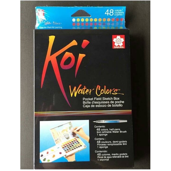 

air-cat- sakura koi water color 48 warna -cat-air.