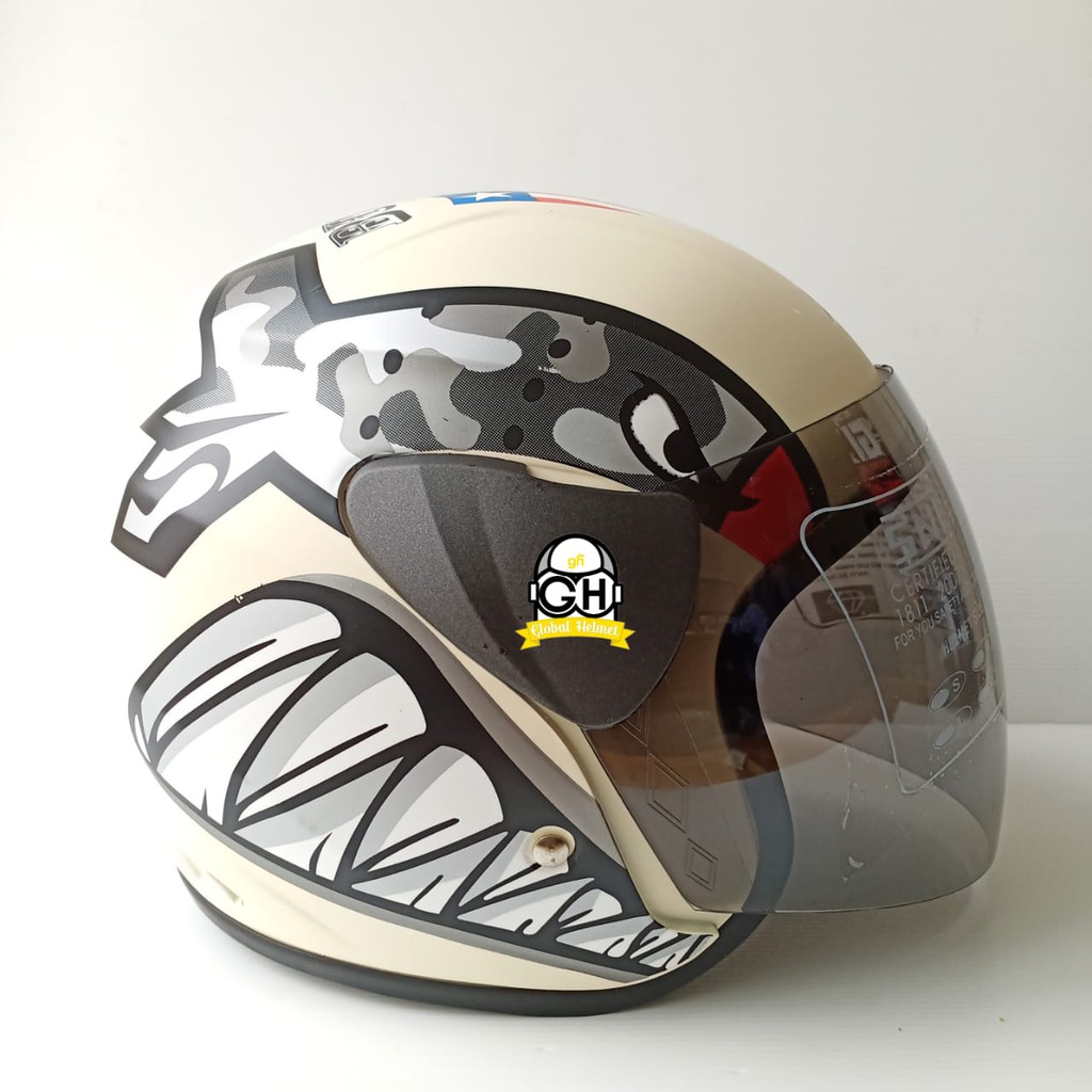 HELM HALF FACE EVOLUTION MOTIF BULLET MIRIP GM EVO MURAH HELM DEWASA MURAH