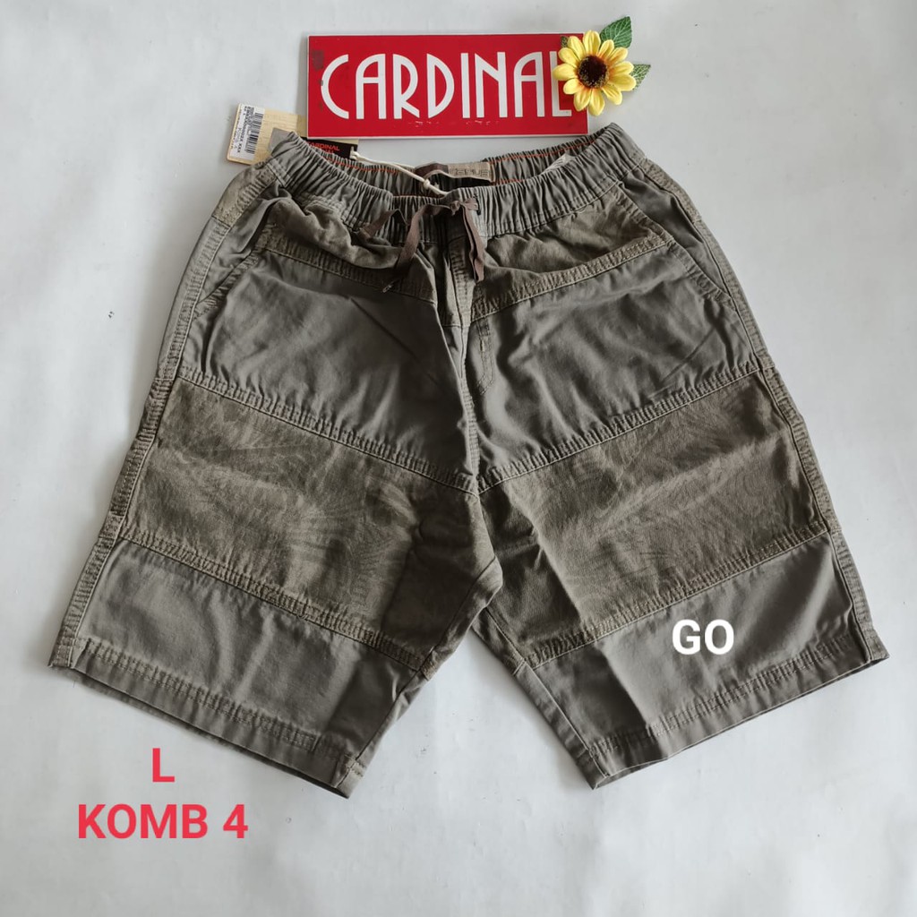 gof L CARDINAL KOMBINASI CELANA PENDEK KARET KOLOR Katun Casual Soft Jeans Murah Santai Original